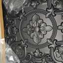 Art3dwallpanels 12 Pack Drop Ceiling Tiles, 24 x 24 Inch High Grade PVC 3D Wall Panels Vintage Flower Pattern for Interior Wall Decor, Fire Rated, Waterproof, Black