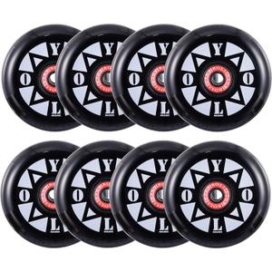 Rollerex YOLO Inline Skate Wheels  8-Pack (Optional Bearings, Spacers and Washers) - Durable Replacement Roller Blade Wheels for Indoor & Outdoor Skating
