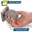 Child Safety Door Knob Cover (4 Pack) Hard-to-Remove Dual-Lock Door Handle Covers for Kids Reusable Baby Proof Door Knob Locks Installs Easily, No Tools Needed (Semi-Clear)