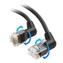 Cable Matters 10Gbps Rotatable Cat 6 Ethernet Cable - 10ft, with Ultra Flex PVC Jacket for Tight Spaces, Cat 6 Ethernet Cable Right Angle, Black