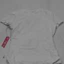 PUMIEY Women's Crew Neck Short Sleeve Tops Double Lined Slim Fit T Shirts Basic Tee Smoke Cloud Pro Collection, XS