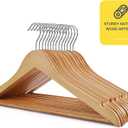 Wooden Hangers - 60 Pack - Clothes Hanger for Daily Used,Heavy Duty Wood Hangers with Precisely Cut Notches,Coat Hanger for Closet, Clothes Hangers for Shirt Suit Dress (Natural)
