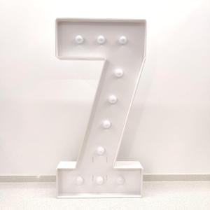 2.4FT/28.74in Marquee Light up Numbers Marquee Number 7 with White Lights for Birthday Party Large Mosaic Frame Letter Cardboard Pre-Cut Giant Cut-Out Thick Foam Board Sign DIY Decorations