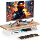 Monitor Stand Riser, 24 Inch Wood Desk Monitor Riser for Laptop/PC/Printer