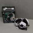 Ozeino Gaming Headset for PC, Ps4, Ps5, Xbox Headset with 7.1 Surround Sound Gaming Headphones with Noise Canceling Mic, LED Light Over Ear Headphones for Switch, Xbox Series X/S, Laptop, Mobile White