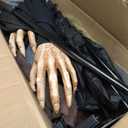 Haunted Hill Farm Life-Size Scary Poseable Talking Witch, Halloween Animatronic with Touch Activated Lights and Sound, Battery Operated Indoor or Covered Outdoor Halloween Decorations, Halloween Prop