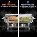 Chafing Dishes for Buffet, 8 Qt High Grade Chafing Dish Buffet Set, Full Size Pan, Rolled-Edge Design Food Warmers for Parties, Buffet, Wedding, Birthday, Camping 4 Pack [Silver]