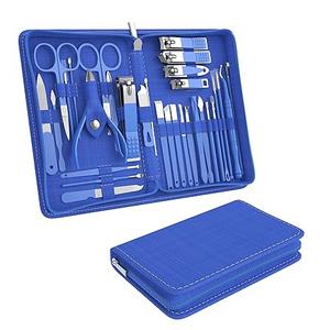 Manicure Set Personal care, Nail Clipper Kit, Professional Nail Clipper Pedicure Set, Nail Tools with Luxurious Travel Case, Gifts for Men Women Family Friend, 31 Pieces (Blue)