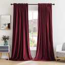 MIULEE Burgundy Velvet Curtains Thermal Insulated Blackout Curtain Christmas Drapes for Bedroom Living Room Darkening 84 Inches Long Curtains Panels Rod Pocket Set of 2