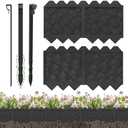BLACKVINE 20Pcs 20ft (5'' Exposed Height) Plastic Landscape Edging Border,Flowerbed Garden Border Edging for Landscaping,Flower Bed Lawn Yard Edging Borders,Garden Edger Border Divider - 3D Weaving