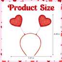 2 x CHUN-YAN Heart Headband - Glitter Valentines Headbands for Women - Valentines Day Accessories Costume Love Decorations Party Favors Outfit