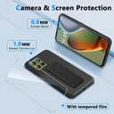 Compatible with Motorola Motorola Moto G 5G/Play 4G 2025 Stand Case, Hide Folding Kickstand Silicone TPU Shockproof Protective Cover Case for Motorola Moto G 5G/Play 4G 2025 - Black