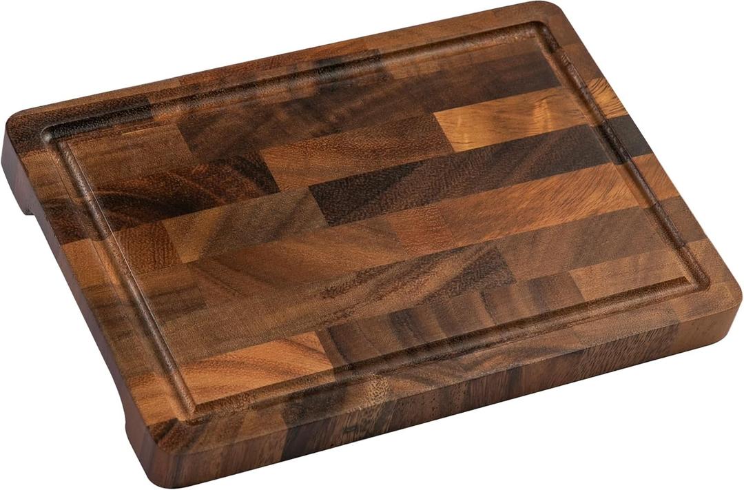 Walnut Wood Cutting Board, Small End Grain Cutting Boards for Kitchen, Compact Size, Lightweight & Durable for Cheese and Small Prep, 9"x6"x0.8"