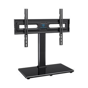 PERLESMITH Swivel Universal TV Stand Mount for 32-82 Inch LCD OLED Flat/Curved Screen TVs up to 99lbs-Height Adjustable Table Top TV Stand/Base with Tempered Glass Base&Wire Management,VESA 600x400mm
