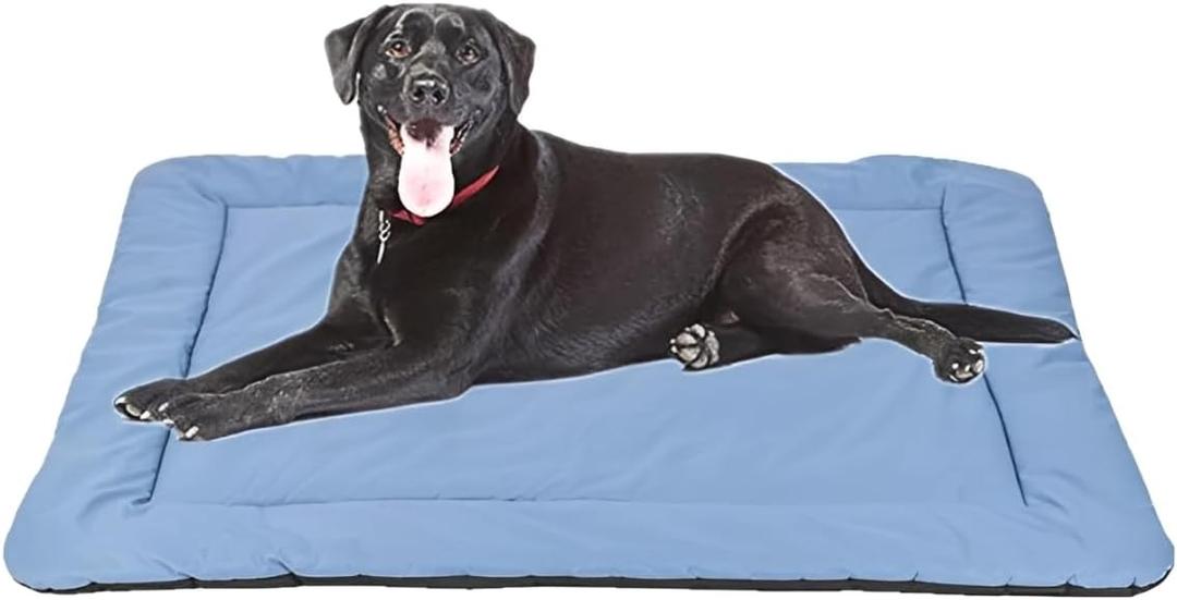 CHEERHUNTING Camping Dog Bed Pet Bed 40X32, Outdoor, Waterproof, Washable, Water-Resist, Large, Durable, Portable Travel Pet Mat (40in, Blue)