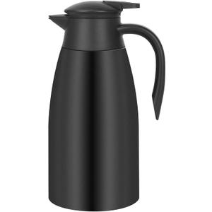 70oz Thermal Coffee Carafe Insulated Coffee Thermos, Stainless Steel Insulated Vacuum Coffee Carafes For Keeping Hot, Double Walled Insulated Vacuum Flask, Tea Water Coffee Dispenser Airpot (Black)