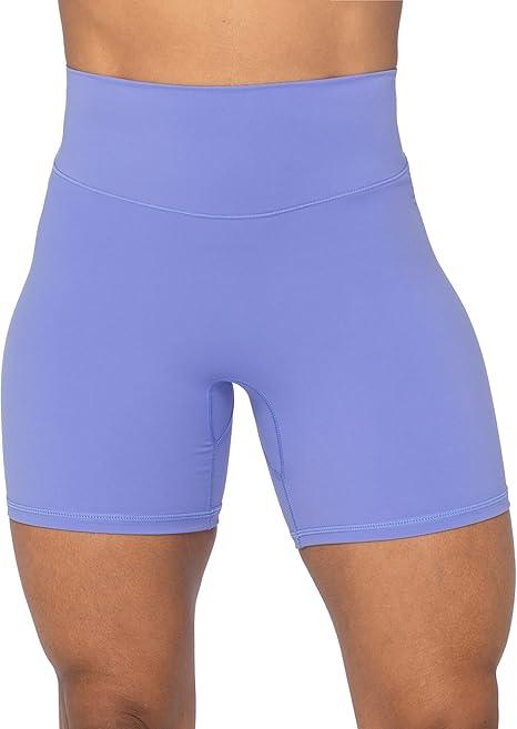 Sunzel No Front Seam High Waist Gym Shorts for Women, Squat Proof Biker Shorts with Tummy Control for Yoga Workout Running, M, Purple