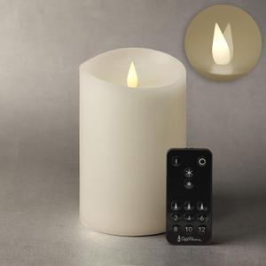 Flameless LED Candles with Remote Control, 4"x 6.25"Flickering 3D Moving Flame Battery Operated Candles in Real Wax Shell for Indoor Use, Home Decor White