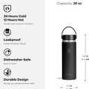 Hydro Flask Water Bottle - Insulated Stainless Steel - Wide Mouth Flex Lid, Non Spill, Leakproof and Refillable in 20 Oz Harbor Blue