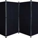Room Divider 87" W x 65" H Black | 4-Panel Folding Privacy Screen | Portable Room Partition | Garden Separation Paravent | Water Repellent Indoor & Outdoor Freestanding Wall