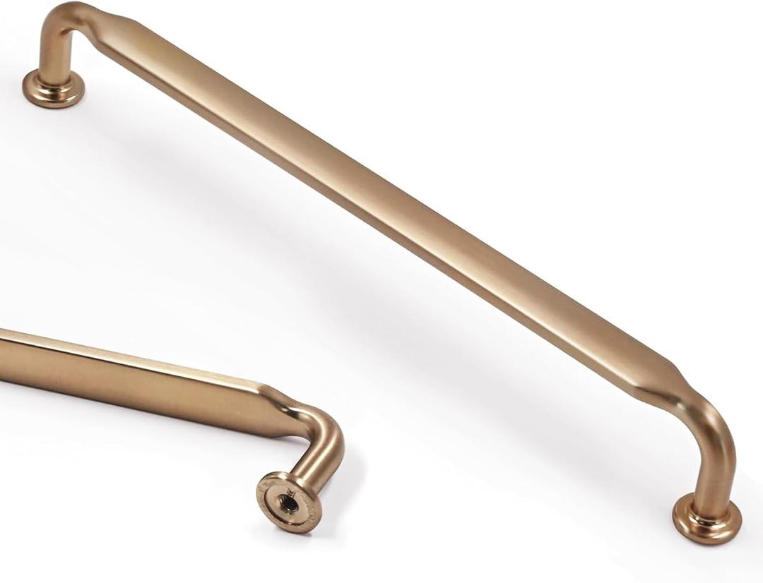 Asidrama 10 Pack 6.3 Inch(160mm) Champagne Bronze Kitchen Cabinet Handles, Cabinet Pulls Kitchen Cabinet Hardware for Cupboard Drawer Pulls (6.3" Hole Center)
