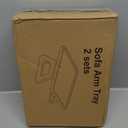 2 Pack Acacia Wood Couch Arm Tray,Couch Tray,Folding Sofa Armrest Trays,Couch Arm Table Clip-On Couch Desk for Drinks,Snacks,Phone,Remote Control