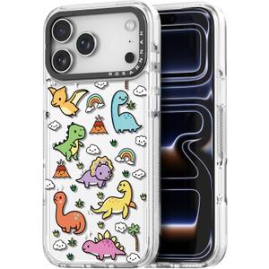 Rosarnnah for iPhone 17 Pro Max Case Cute - Durable Shockproof 6.6 ft Drop Impact Phone Case - Funny Dinosaur Land Design (6.9") Clear