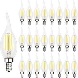 Energetic 24 Pack Dimmable Candelabra Led Light Bulb, CA10 Shape,Flame Tip Style, 60 Watt Equivalent, 500LM 5000K Daylight, E12 Base, LED Candelabra Bulb,CRI 90+, UL Listed, for Decoration