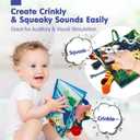 hahaland Baby Toys 0-6 Months - Crinkle Books for Babies 2-Pack, Soft Cloth Sensory Touch Feel Baby Book 6-12 Months, Infant Tummy Time Toys 3 Month Newborn Baby Boys Gifts Christmas Stocking Stuffers