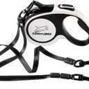 EXPAWLORER Dual Retractable Dog Leash - Double-Head Lockable Extendable Pet Leash - 16FT Reflective Nylon Ribbon - 360 Tangle-Free for Two Dogs Walking Training