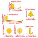 Savagrow 24Pcs Small Pegboard Hooks Set Yellow Study Peg Hooks 6 Styles Wall Organizing Hooks Office Hanging Hooks