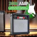 Electric Guitar Amplifier 20 Watt Amp Portable Amp with Headphone Input Gain Powe Including Professional Noise Reduction Cable (White)