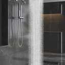 Veken 10'' All Metal Rain Shower Head with Handheld Spray Combo, Hand Held Bathroom Showerhead Combo with Extension Arm, Dual shower with Power Wash, Adjustable Rainfall Shower Head, Chrome