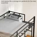 Mixcous Heavy Duty Triple Bunk Bed, Twin Over Twin Over Twin with Guardrails and Ladder, Metal Bunk Bed for 3, 3 Bed Teens and Adults, No Box Spring Needed, Black