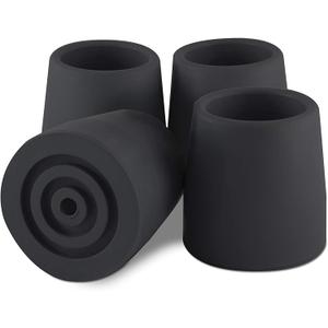 Anti Skid Rubber Tips 1 1/8" (Pack of 4) for Tactical Walking Stick Walker/Commode Tips,
