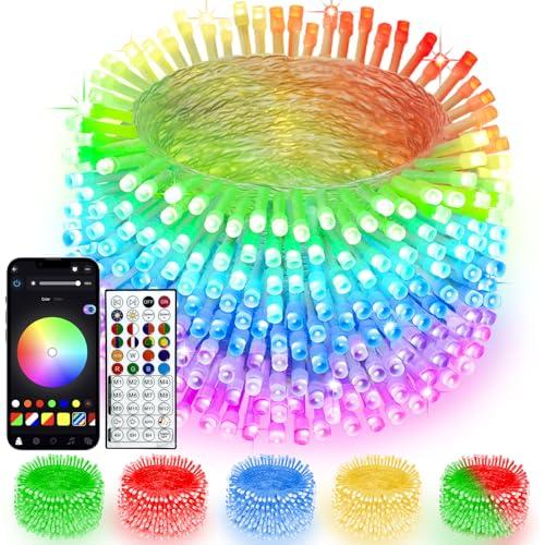 Smart Color Changing Christmas Lights NO Remote & App Control, 132FT 400 LED RGB String Lights with Timer, Music Sync Multiple Modes Twinkle Christmas Tree Light Waterproof Indoor Outdoor Xmas Decor