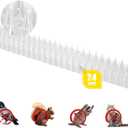 Touri Upgraded 24 Pack Clear PVC Bird Spikes Deterrent Strips, Long Paired with Short Spikes Provide Narrow Gaps to Restrict Birds from Standing and Keep Birds, Cats, Pigeons, and Other Animals Away