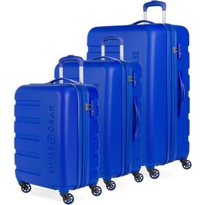 SwissGear 7366 Signature Hardside Expandable Luggage with Spinner Wheels, TSA Lock, Cup-Holder, Cobalt, 3-Piece Set (19/23/27 in)