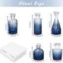 TBWIND Glass Bud Vase Set of 5, Small Blue Flower Vases for Centerpieces in Bulk, Mini Vintage Vase for Wedding Decor, Single Flowers, and Home Table Décor