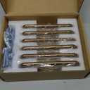 Goo-Ki 6 Pack 4'' Center to Center Antique Brass Cabinet Bar Pulls Vintage Drawer Handles Closet Classic Retro Home Kitchen Improvement Hardware