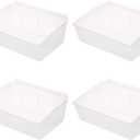 Slatwall Bins 4 Pcs Large Slatwall Organizer for Garage Plastic Slatwall Storage Bins for Storing Garage Accessories Multiple Stackable Slat Wall Tool Organizer for Workshops, Shopping Malls (Clear)