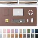 YSAGi Leather Desk Protector, Office Mat, Large Mouse Mat, Non-Slip PU Leather Blotter, Laptop Desk, Waterproof Writing Pad for Office and Home (Chocolate, 47.2" x 23.6")