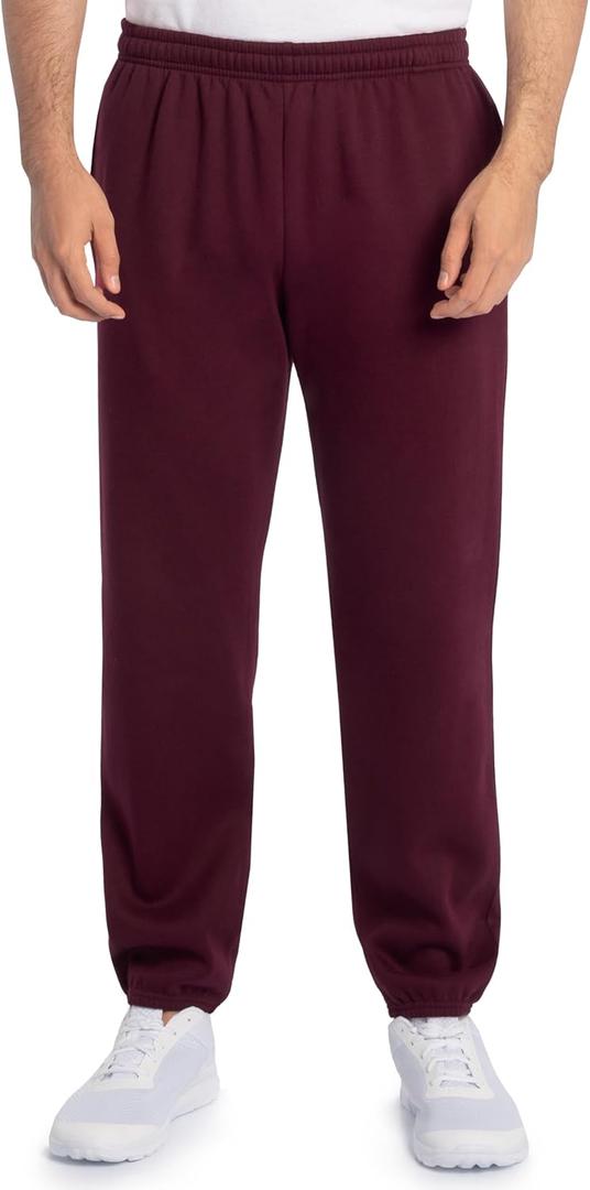 Fruit of the Loom Eversoft Fleece Elastic Bottom Sweatpants with Pockets, Relaxed Fit, Moisture Wicking, Breathable (XX-Large, Maroon)