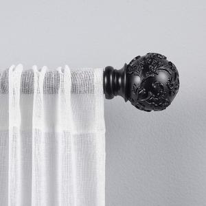 Exclusive Home Curtains ER1015-03 3672 Vine 1" Curtain Rod and Finial Set, 36"-72", Matte Black