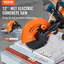 VEVOR Electric Concrete Saw, 12 in, 1800 W Motor Circular Saw Cutter with Max. 4.5 in Adjustable Cutting Depth, Wet Disk Saw Cutter Includes Water Line, Pump and Blade, for Stone, Brick