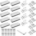 Anbte Solar Panel Mounting Brackets, Included 10 x 4.72 in Rails + 4 end Clamps + 6 Center Clamps + 1 Wrench, Aluminum Solar Mounting Kit for 4 Panels, Waterproof, for Roof, RV, Boat, Silver