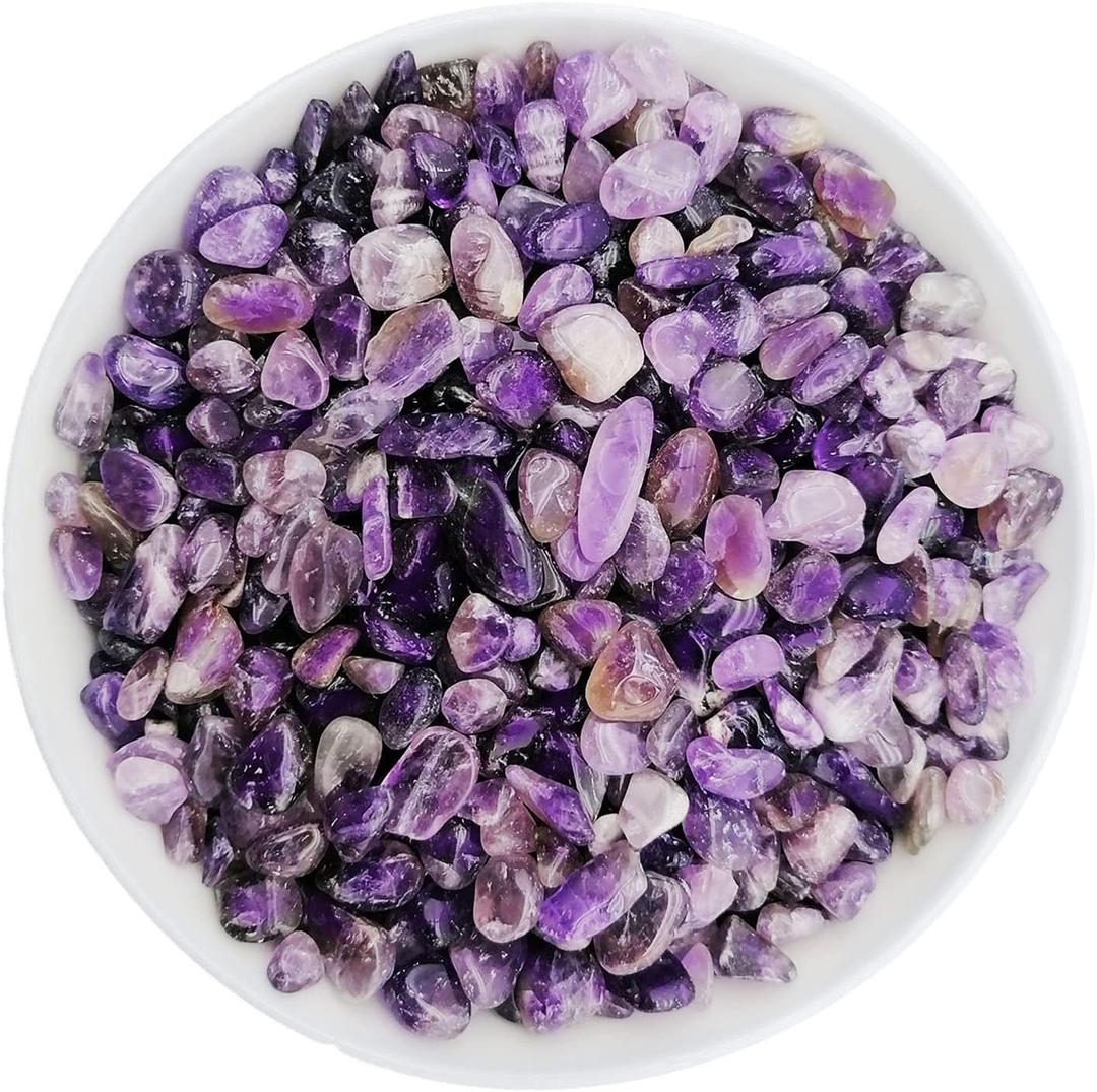2 x 335g Amethyst Crystal Chips Purple Crushed Stones Bulk Tumbled Chips