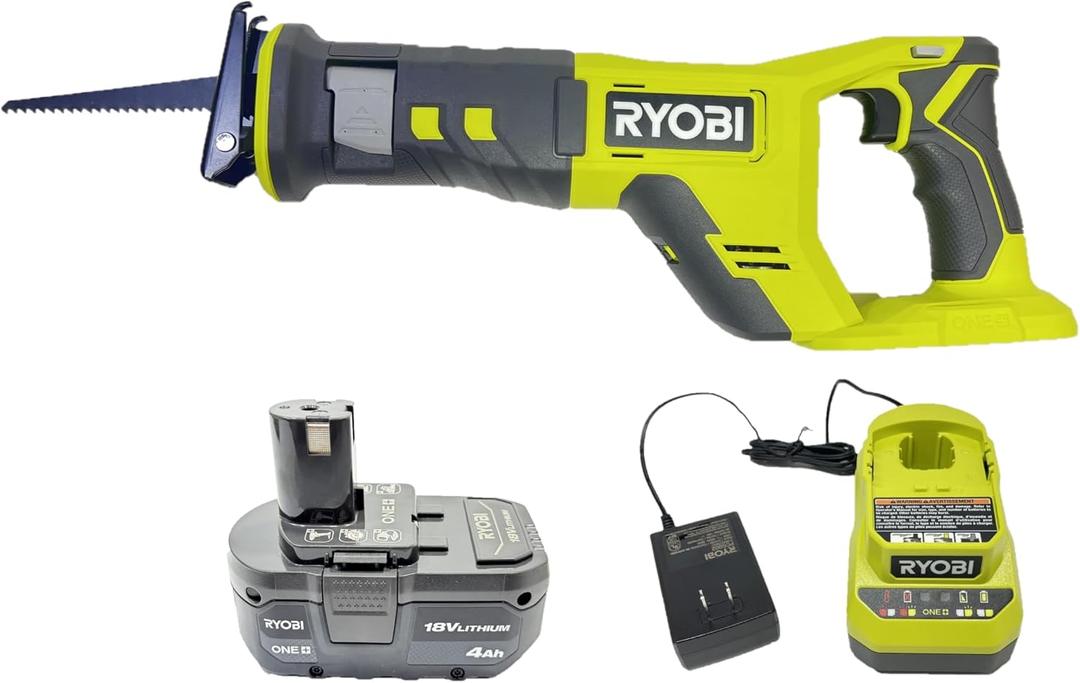 RYOBI ONE+ 18V Cordless Reciprocating Saw Kit with 4.0 Ah Battery and Charger | PCL515Kit
