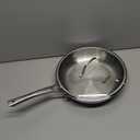 12 inch Tri-Ply Stainless Steel Frying Pan with LID,PFOA&PTFE Free Skillets,Chef's Pans,Dishwasher and Oven Safe Cookware, Works on Induction,Ceramic and Gas Cooktops