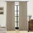 Pleated Linen Curtains 90 Inches Long for Living Room Pinch Pleat Hooks Track System Back Tab Custom Made Memory Shape Drape Privacy Protection Grey Beige Living Room Bedroom Window Curtain 90 Inch (40"W x 90"L (Pack of 2))